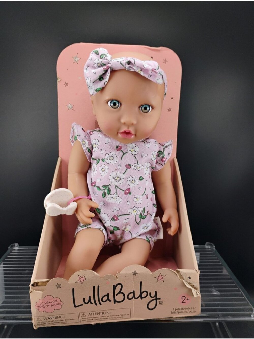 LullaBaby 14-Inch Baby Doll In Floral Outfit With Accessories